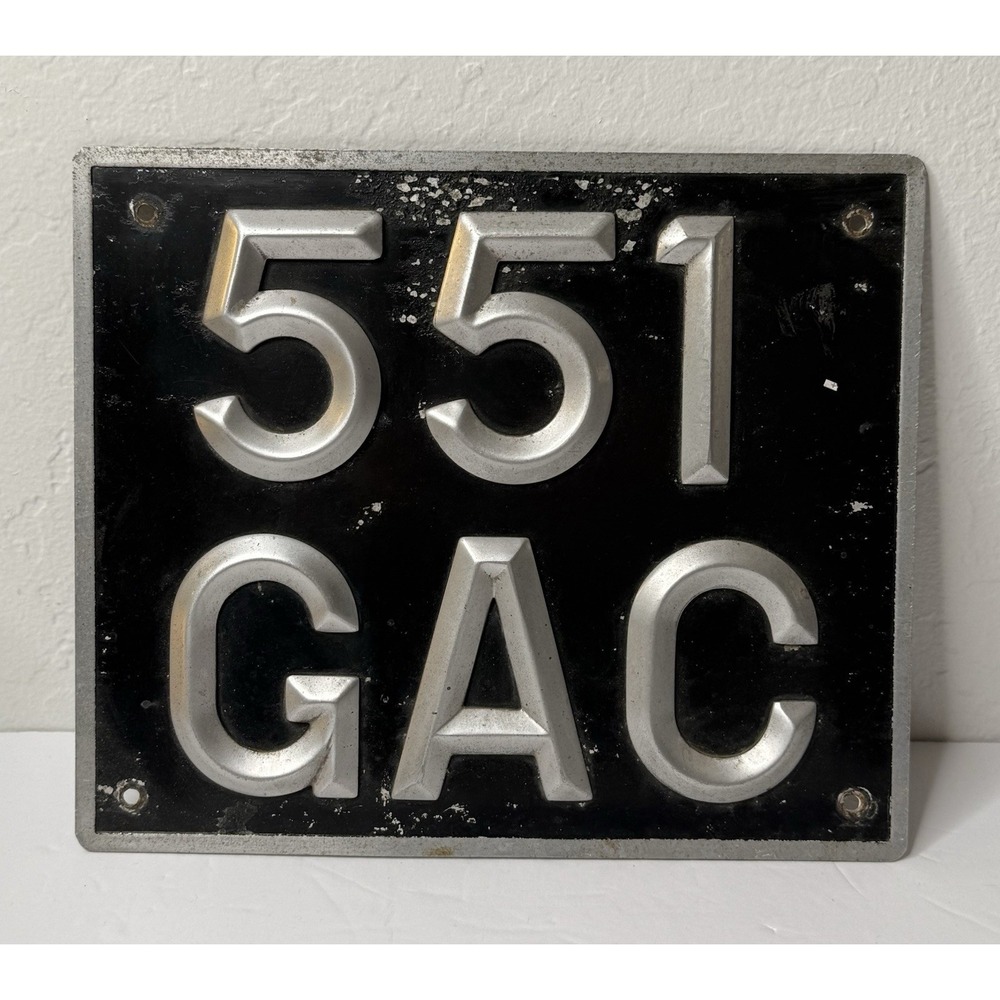 Vintage Vehicle Registration Plate Raised Characters‎ 1903-1973 Rare Collectors